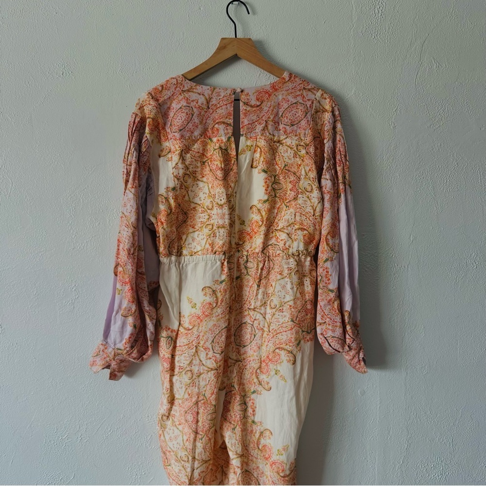 Free People Blooming Fields Boho Paisley Wide Leg Jumpsuit Size S - Picture 8 of 8
